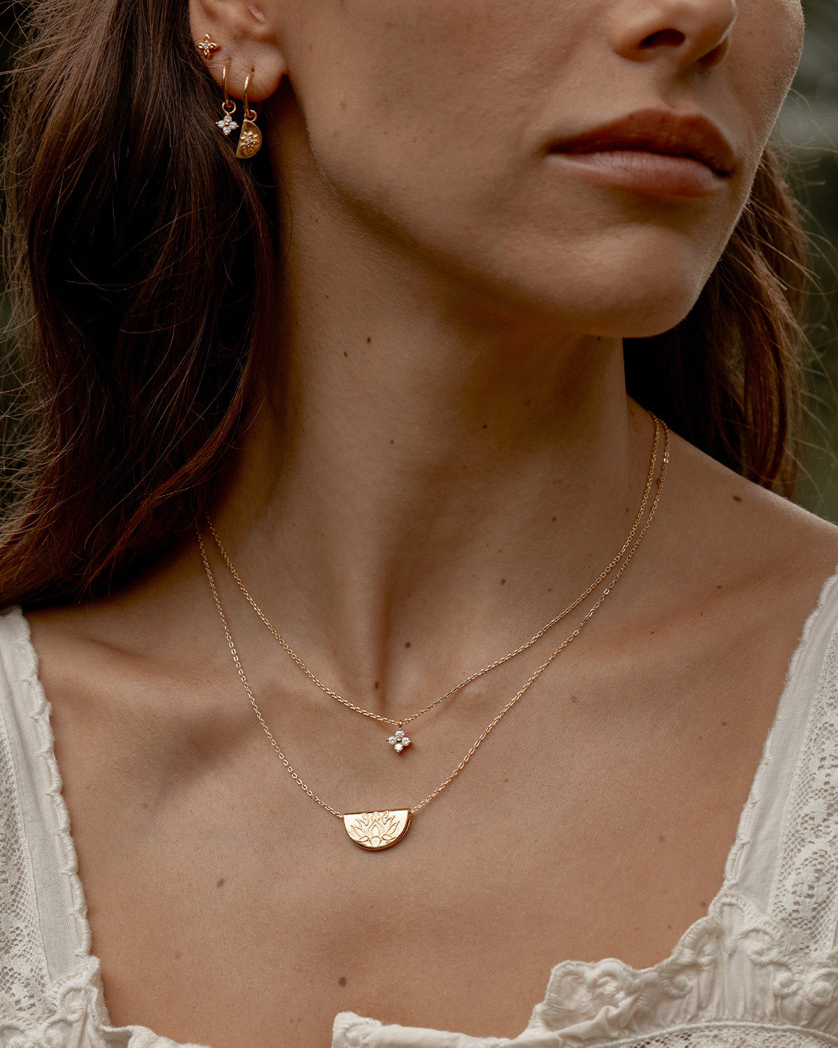 18k Gold Vermeil Lotus Short Necklace